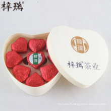 Boîtes cadeaux en forme de coeur raffiné Thé Pu&#39;er, mini tuocha pu er aromatisé à la rose, meilleur thé cadeau